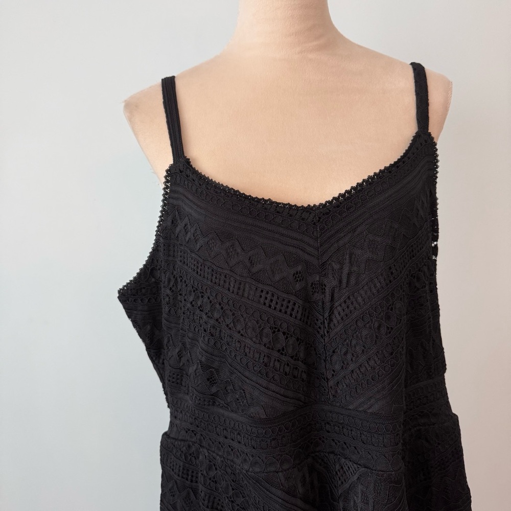 ✨ TORRID Black Lace Midi Dress Size 2X Adjustable Straps Boho Gothic Cottagecore - Picture 4 of 11